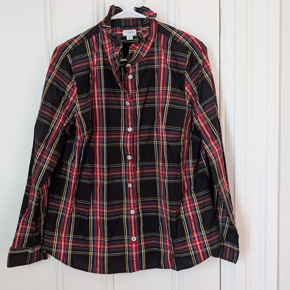 JCrew Colorful Plaid Button-Up Shirt